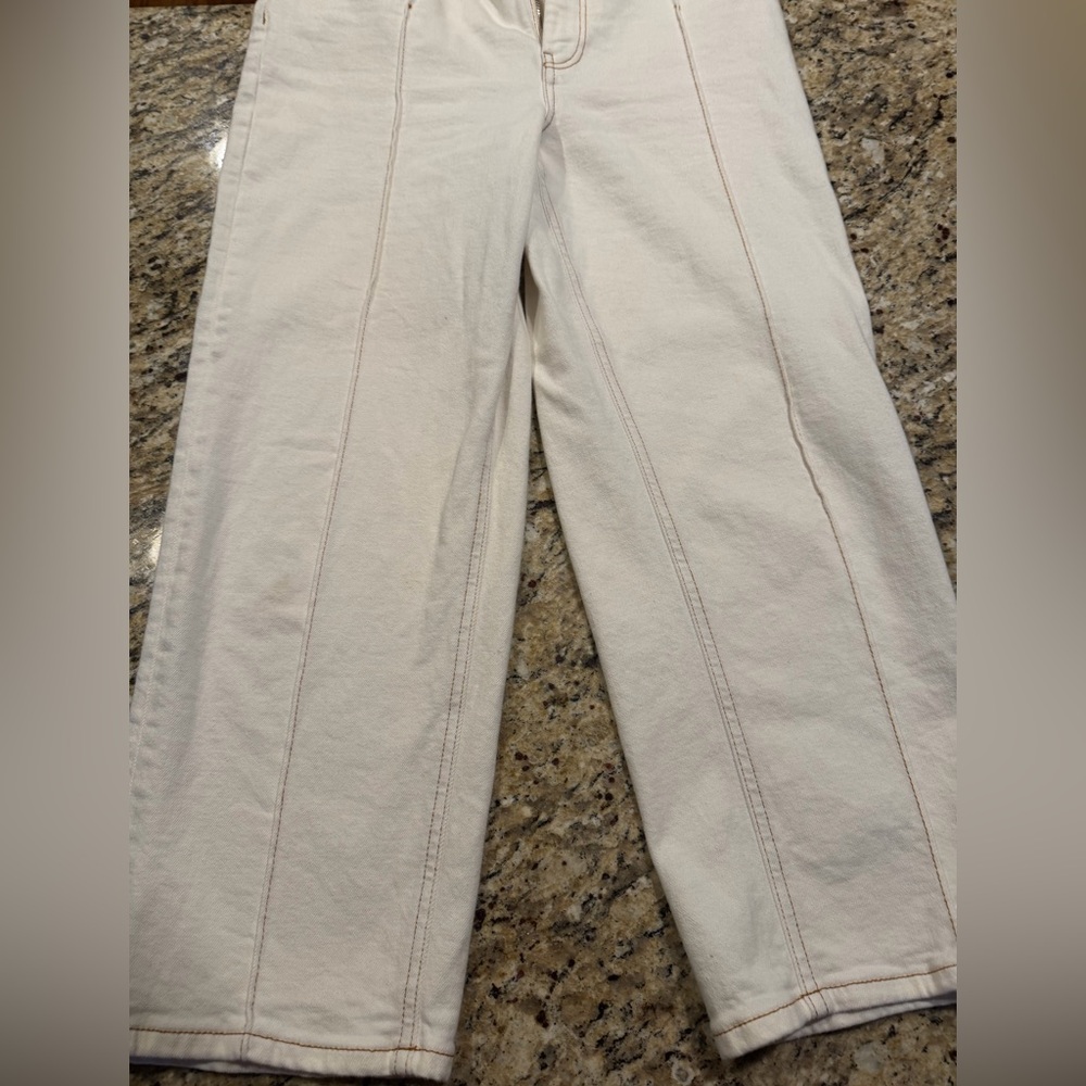 Pilcro Off-White Wide-Leg Trousers